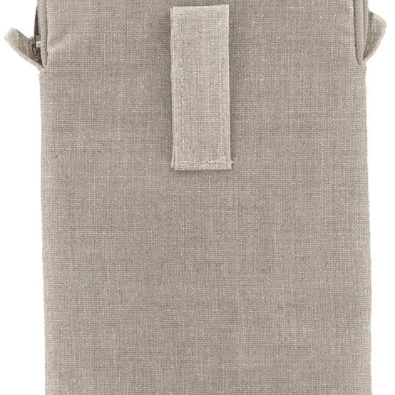 Quilted phone pocket silver linen