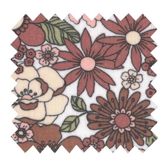 Cotton Fabric ex2635 floral retro terracotta gauze
