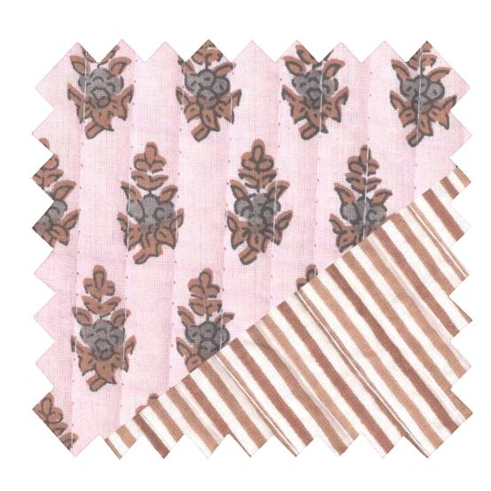 Quilted fabric ex2613 indian pale pink quilt