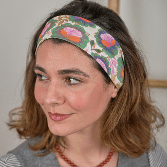 Stretch jersey headband  fleur de thé