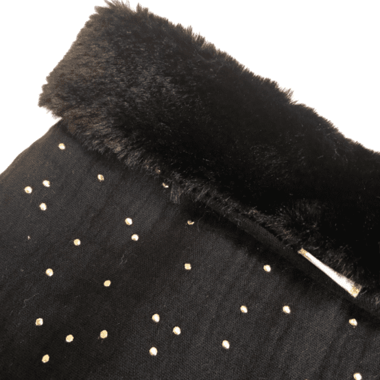 Children fur scarf snood gaze pois or noir