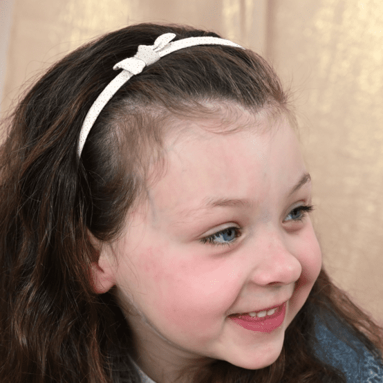 Thin headband white sequined