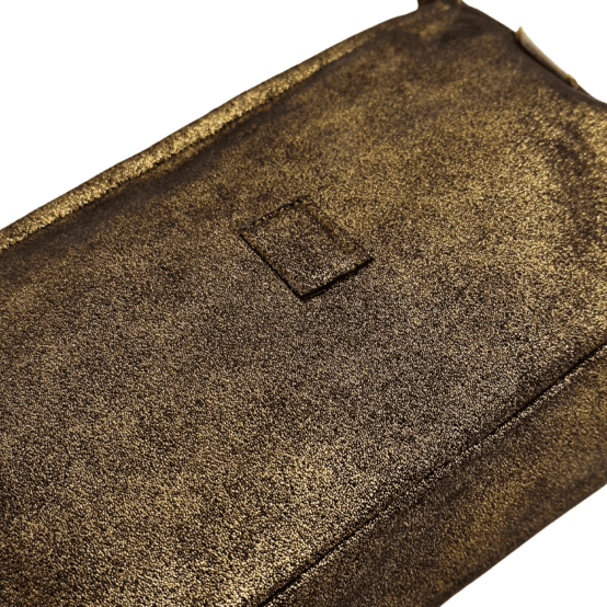 Base of shoulder bag suédine pailletée or