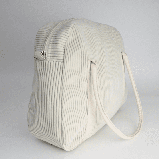 Bowling bag  white large corduroy