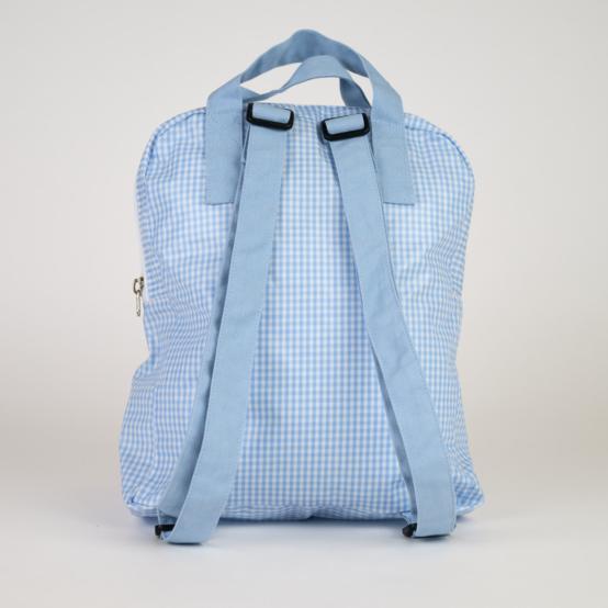 Gaby small backpack sky blue gingham