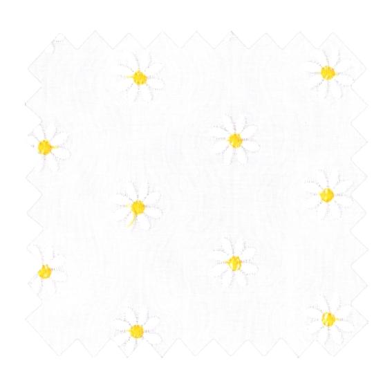 Cotton fabric white daisies