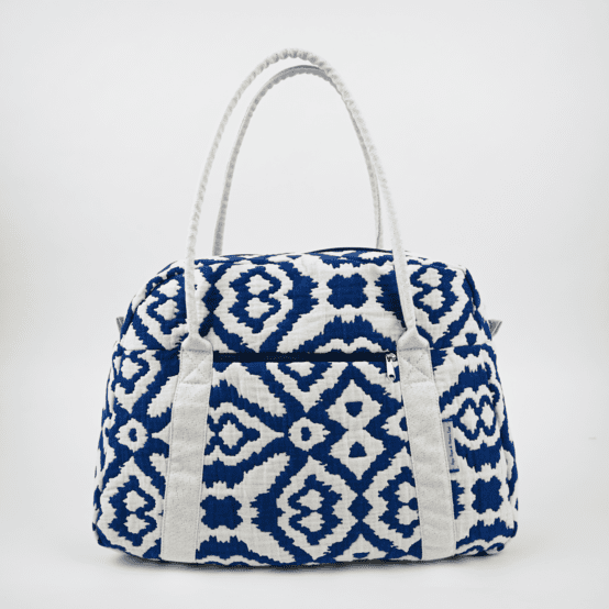Bowling bag  jacquard bleu