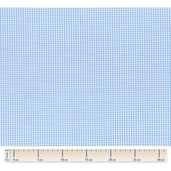 Coupon tissu 50 cm sky blue gingham