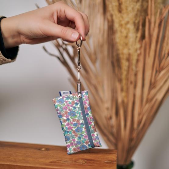 Keyring  wallet pastel fleuri