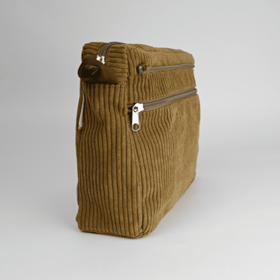 Large shoulder bag base brown large corduroy