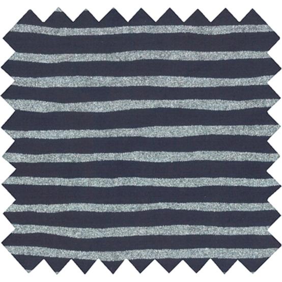 1 m fabric coupon striped silver dark blue