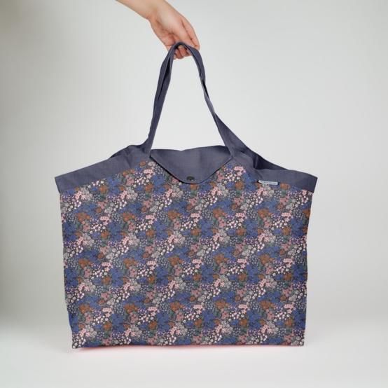 Tote bag with a zip monet lilas