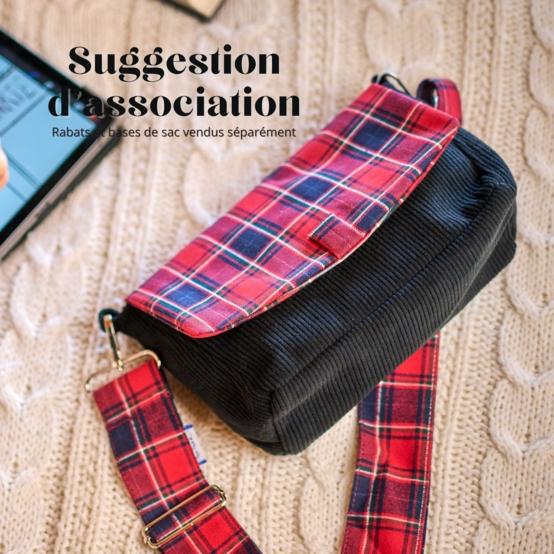 Base of shoulder bag black corduroy