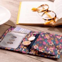 Compact wallet hippie fleurie
