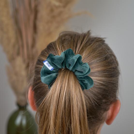 Small scrunchie fir green velvet