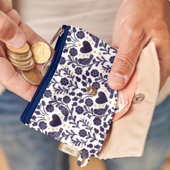 zipper pouch card purse scandinavia bleu