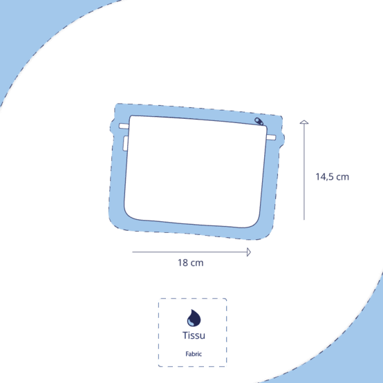 Tiny coton clutch bag gaze pois or rose thé