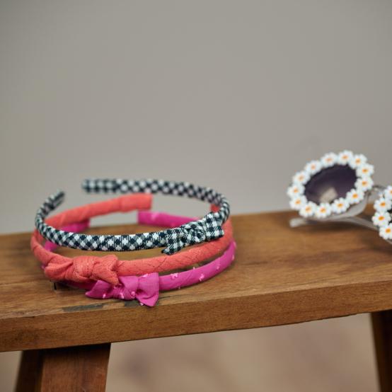 Thin headband vichy noir