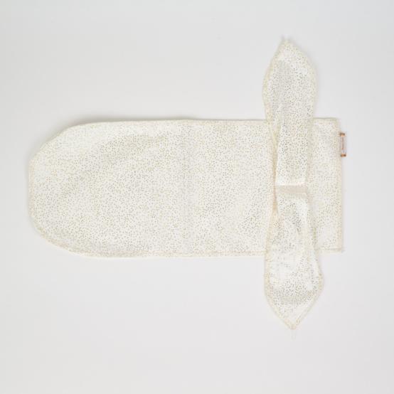 Fuboshiki - Fabric gift pouch for bottles white sequined