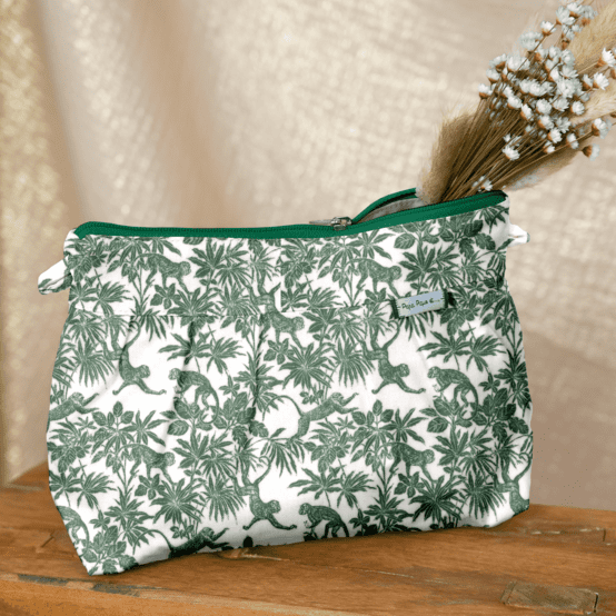 Pleated clutch bag jungle vintage