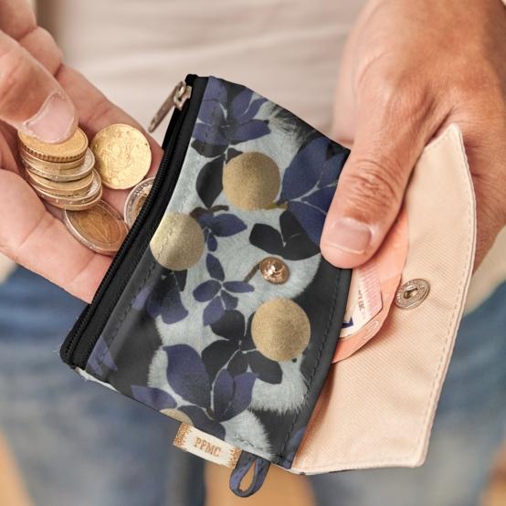 zipper pouch card purse flocon doré