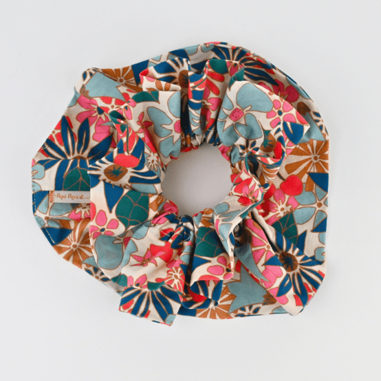 Double XL Scrunchie cerise en fleur