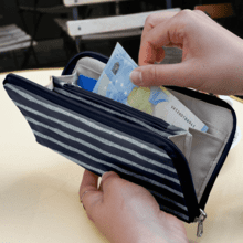 Wallet Charlie striped silver dark blue