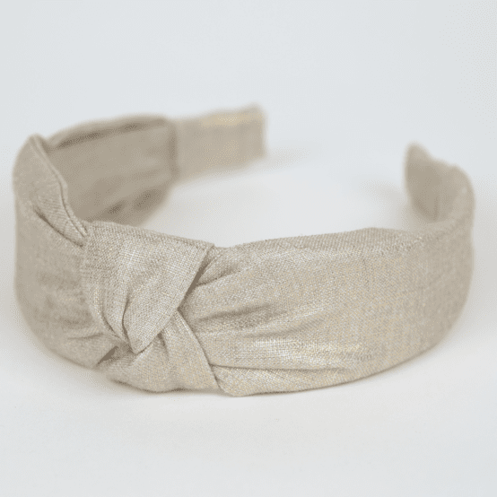 Large Crossed Headband  glitter linen