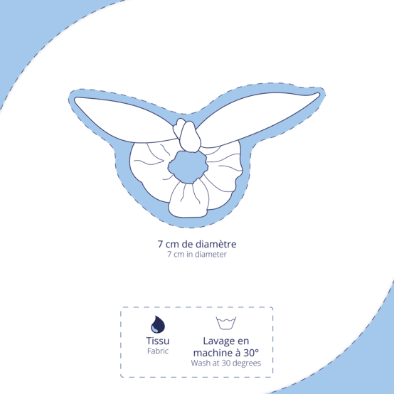 Bunny ear Scrunchie starry white english embroidery 