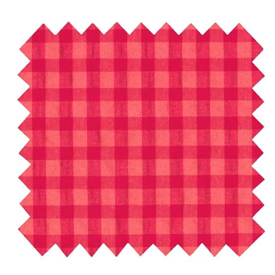 Cotton fabric coral red gingham