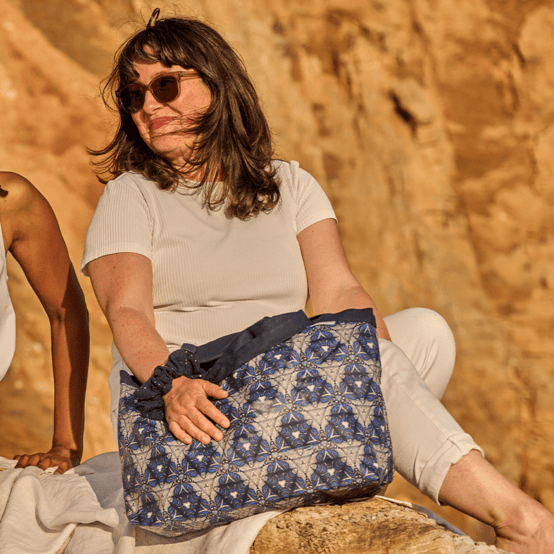 Pleated tote bag - Medium size ethnique