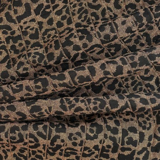Jacquard fabric mocha quilted leopard