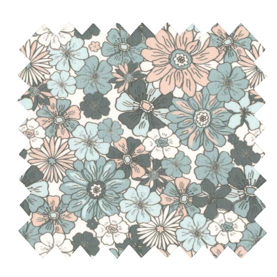 35cm coated fabric coupon ex2603 retro cornflower nude