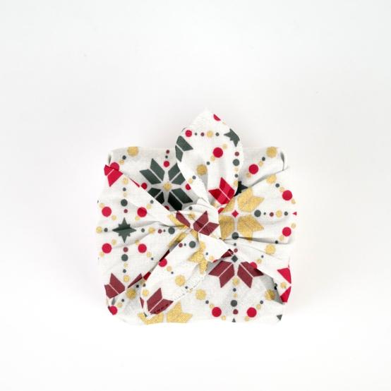 Furoshiki small 35 x 35 ex2318 golden ecru scandinavian geometric