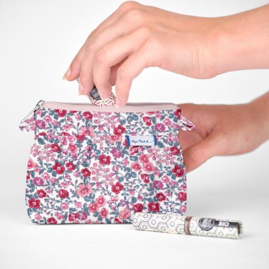 Mini Pleated clutch bag rose grenadine