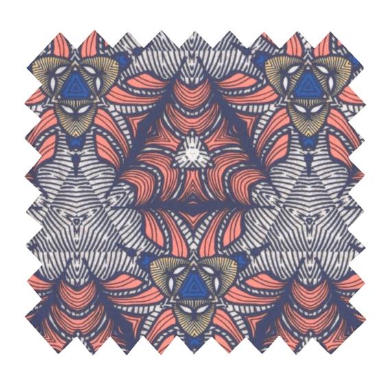 Coupon tissu 50 cm ex2414 coral ethnic