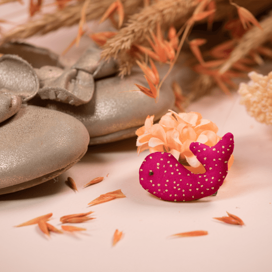 Whale clip fuchsia pailleté