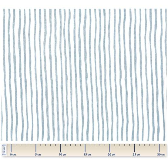 Cotton fabric striped blue gray glitter