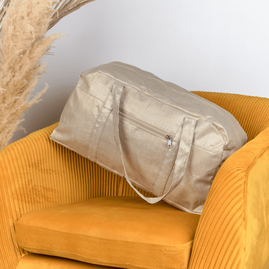 Weekend bag  golden linen