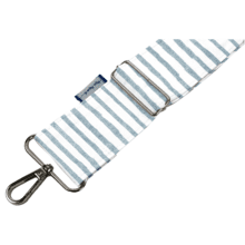 Wide shoulder strap striped blue gray glitter