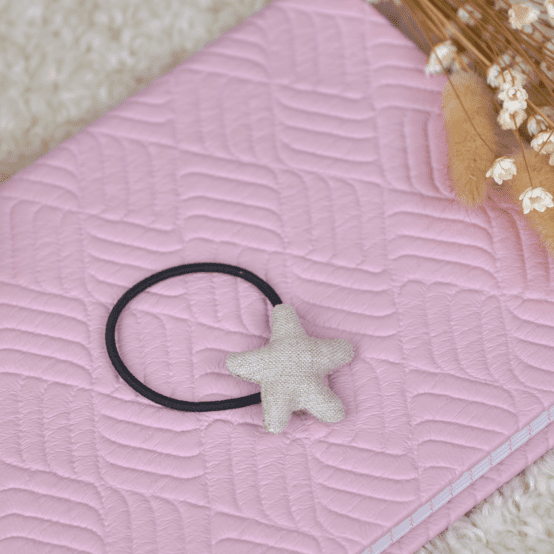 Pony-tail elastic hair star  glitter linen