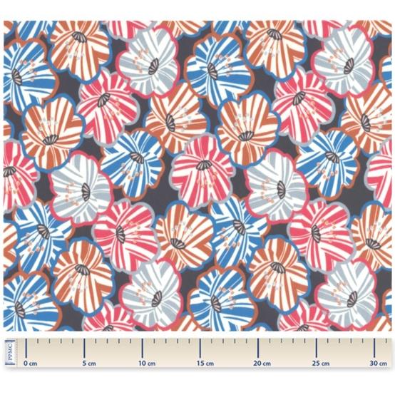 Coated fabric anémones rayées