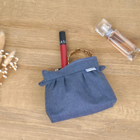 Mini Pleated clutch bag jean back