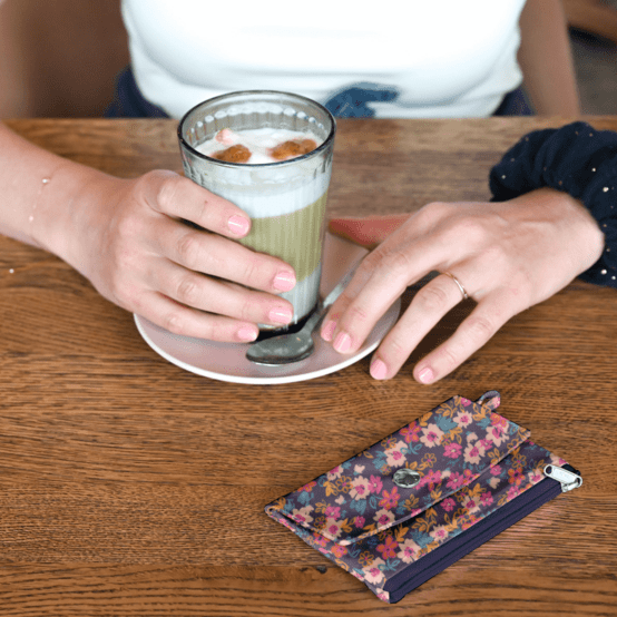zipper pouch card purse hippie fleurie