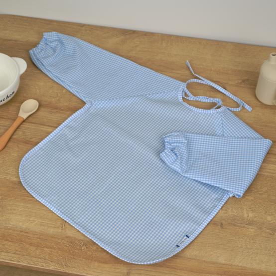 Bib sleeves sky blue gingham