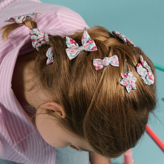 Mini bow tie clip rose grenadine