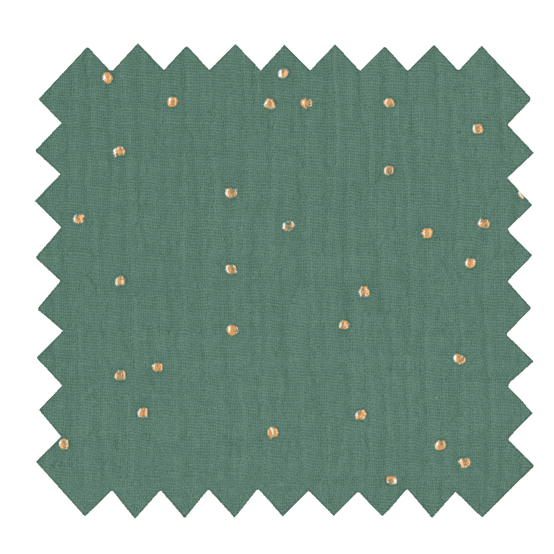 1 m fabric coupon gaze pois or eucalyptus