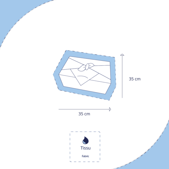 Furoshiki small 35 x 35  glitter linen