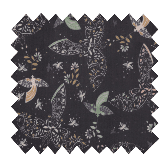 35cm coated fabric coupon ex2480 navy bandana bird