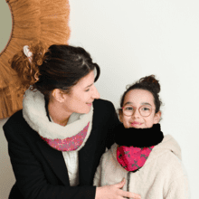 Children fur scarf snood féérie fuchsia